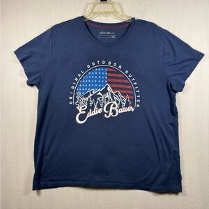 Eddie Bauer Navy Short-Sleeve Graphic Crew T-Shirt
